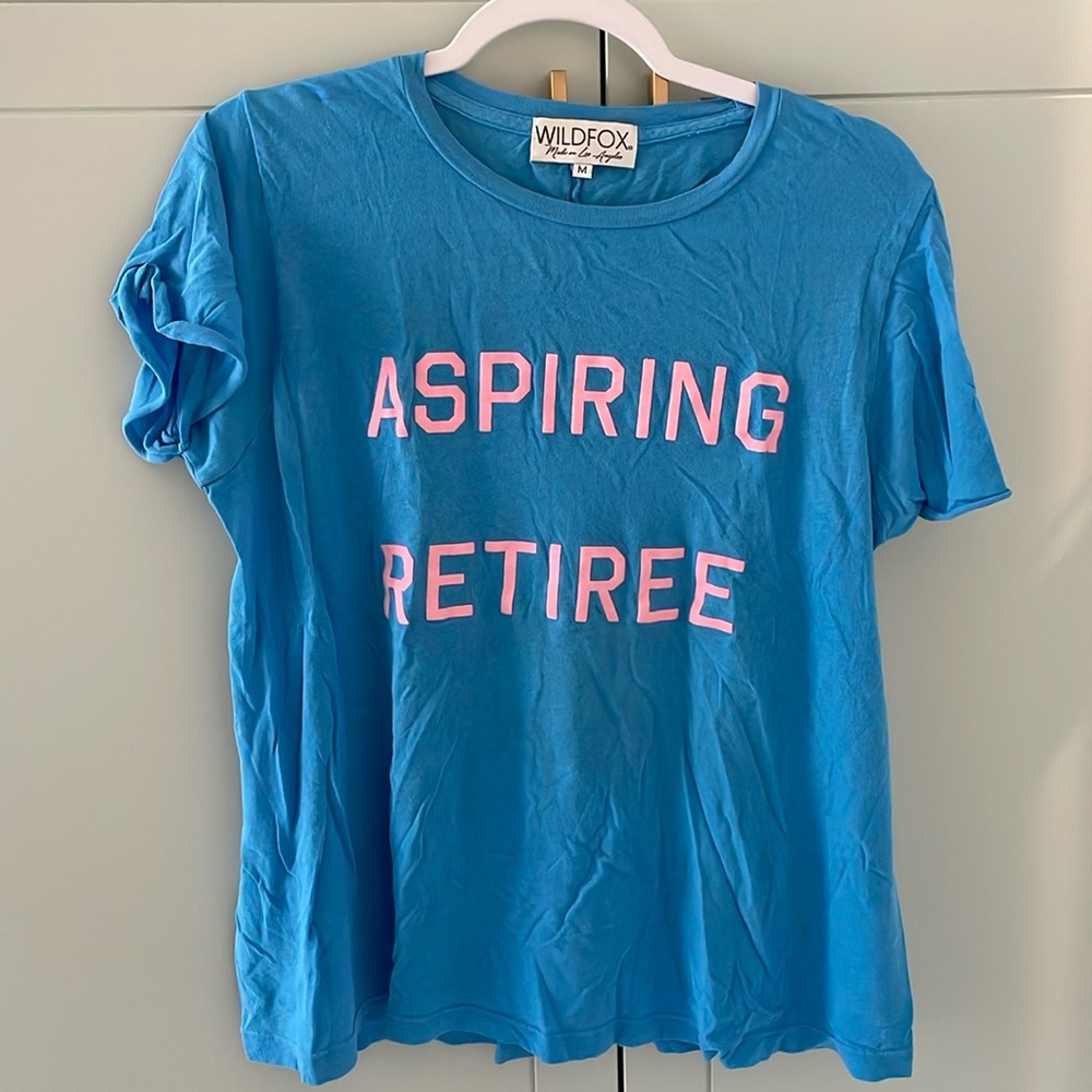 wildfox ASPIRING RETIREE blue tshirt